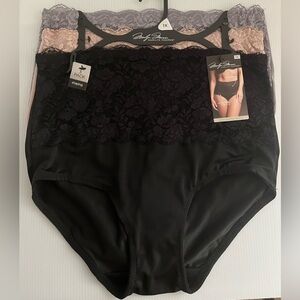 Marilyn Monroe Microfiber Shaping Briefs w/Double Control Tummy Lace Band 3 pc